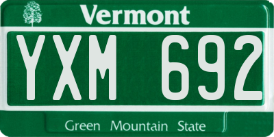 VT license plate YXM692