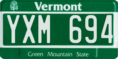 VT license plate YXM694