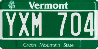 VT license plate YXM704