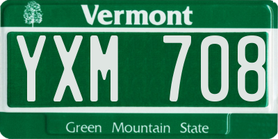 VT license plate YXM708