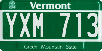 VT license plate YXM713