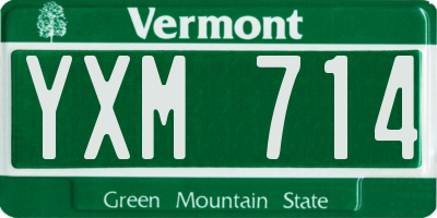 VT license plate YXM714
