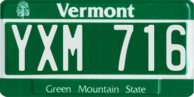 VT license plate YXM716