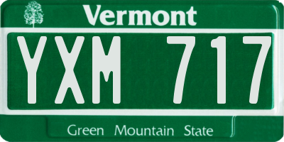 VT license plate YXM717