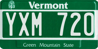VT license plate YXM720