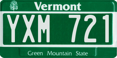 VT license plate YXM721