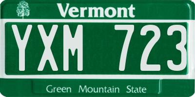 VT license plate YXM723