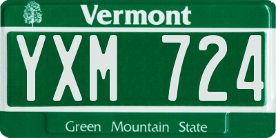 VT license plate YXM724