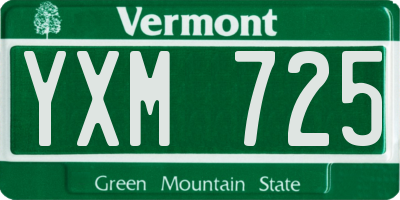VT license plate YXM725