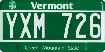 VT license plate YXM726