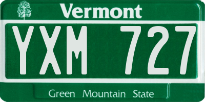 VT license plate YXM727
