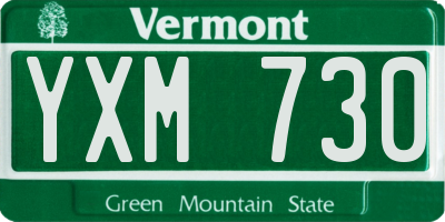 VT license plate YXM730