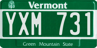 VT license plate YXM731