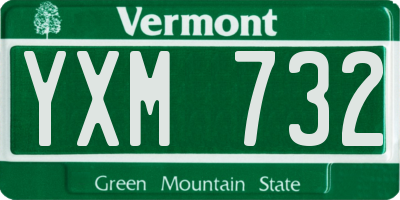 VT license plate YXM732