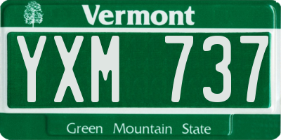 VT license plate YXM737
