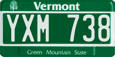 VT license plate YXM738