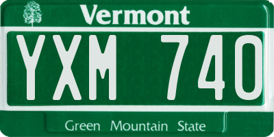 VT license plate YXM740