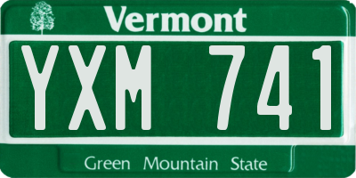 VT license plate YXM741