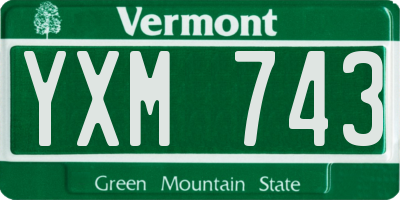 VT license plate YXM743