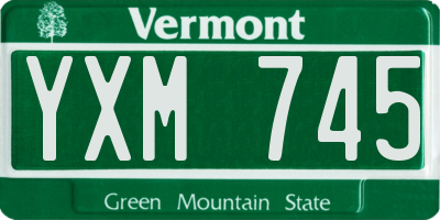 VT license plate YXM745