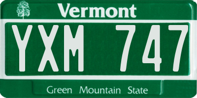 VT license plate YXM747