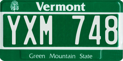 VT license plate YXM748