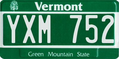 VT license plate YXM752
