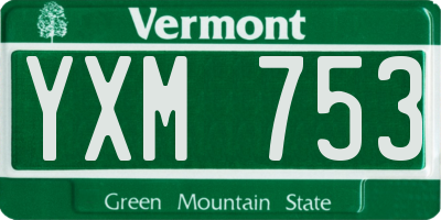 VT license plate YXM753