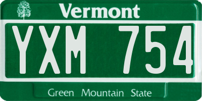 VT license plate YXM754