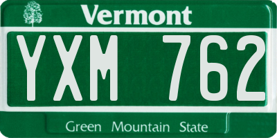 VT license plate YXM762