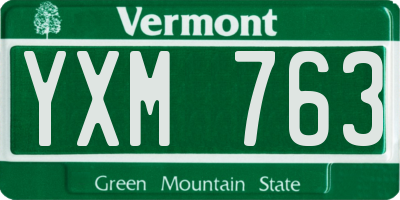 VT license plate YXM763