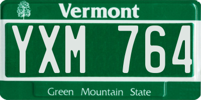 VT license plate YXM764