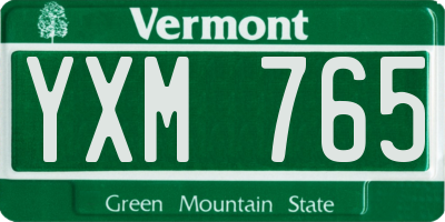 VT license plate YXM765