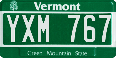 VT license plate YXM767
