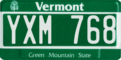 VT license plate YXM768