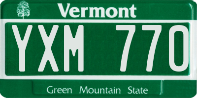 VT license plate YXM770