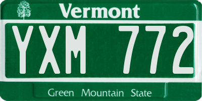 VT license plate YXM772