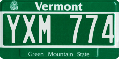 VT license plate YXM774