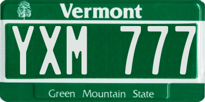 VT license plate YXM777