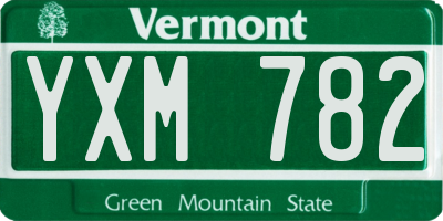 VT license plate YXM782