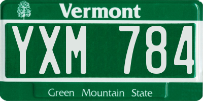 VT license plate YXM784
