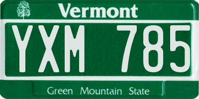 VT license plate YXM785