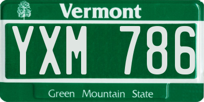 VT license plate YXM786