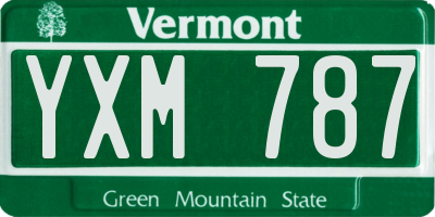 VT license plate YXM787