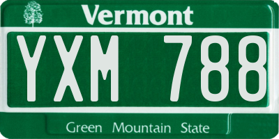 VT license plate YXM788