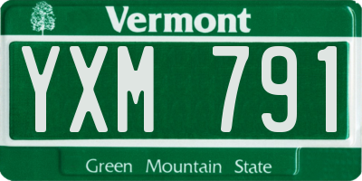 VT license plate YXM791