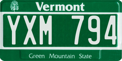 VT license plate YXM794