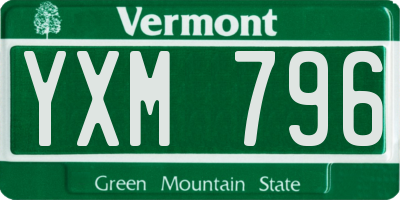 VT license plate YXM796