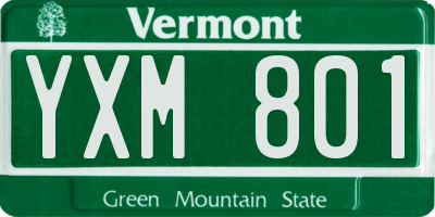 VT license plate YXM801