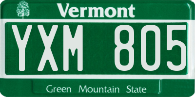 VT license plate YXM805